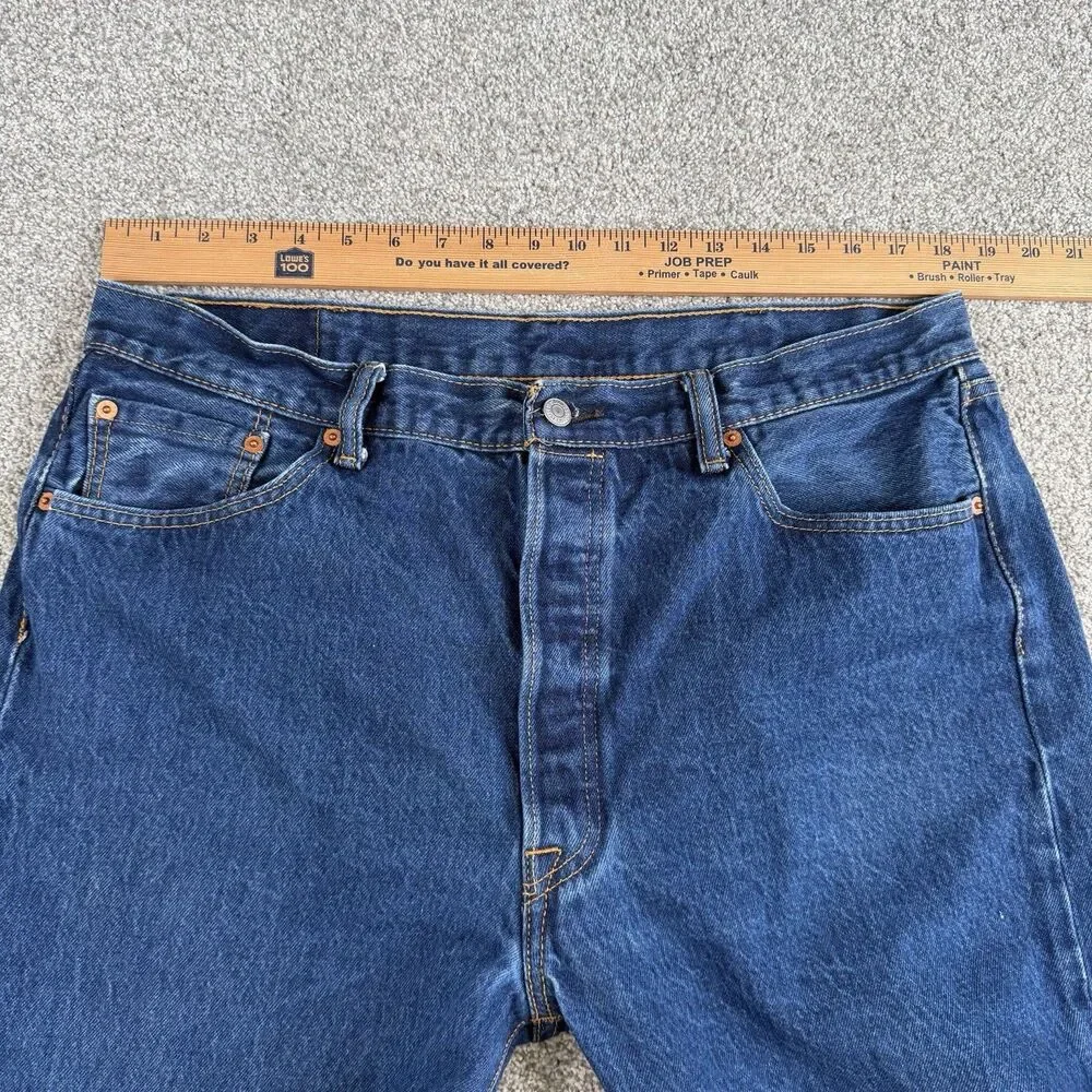 Levis 501 Original Fit Shrink To Fit Jeans Mens Denim Button Fly 40x34 (36x31)